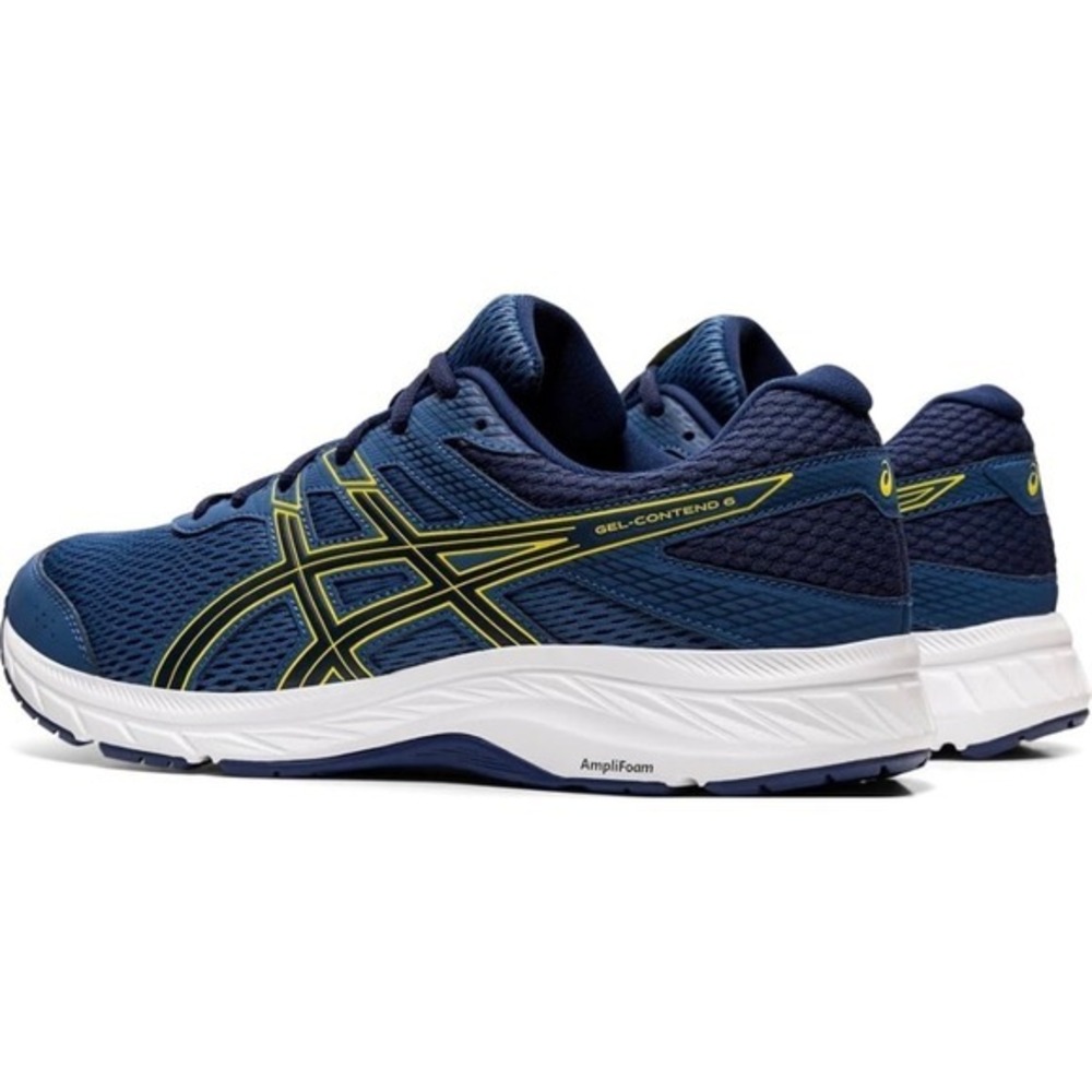 ASICS Gel-Contend 6 Mens Running Shoes Navy Blue Yellow Extra Wide 11.5